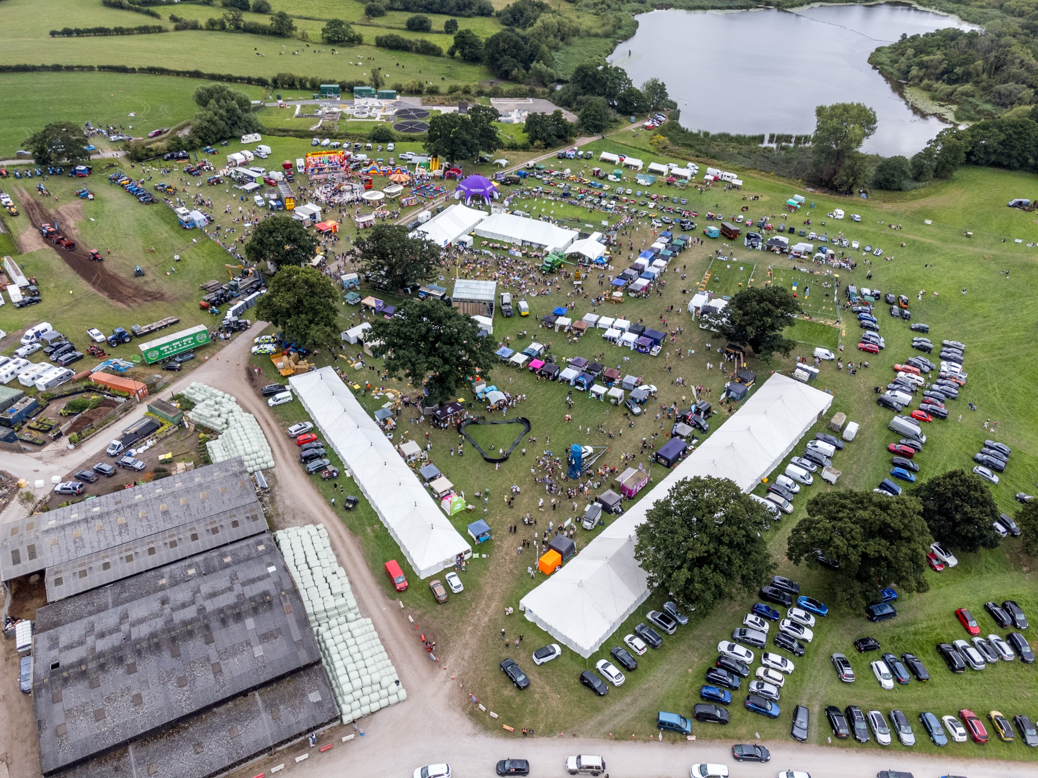 Aerial view of the Betley Show event site